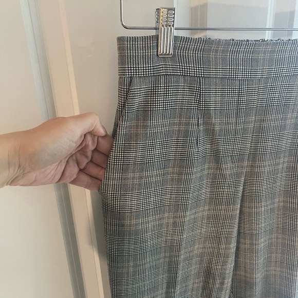 Aritzia Babaton Conan Pants Cropped GlenCheck Plaid High Rise Pull On Stretch 4 - Picture 5 of 11